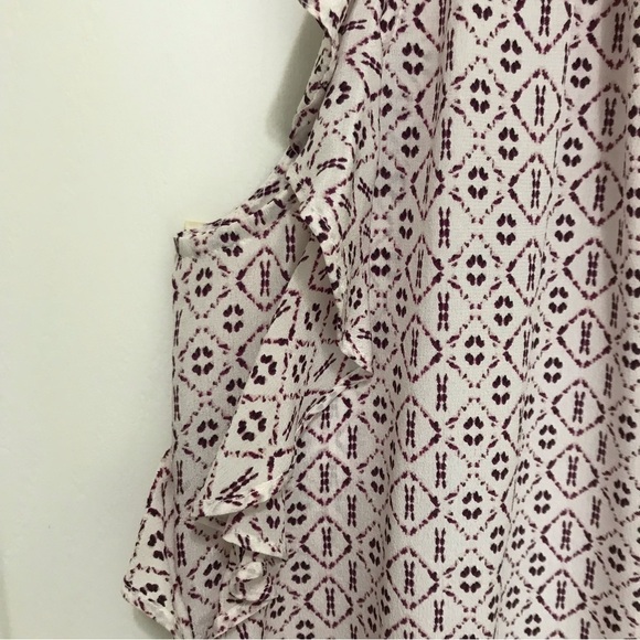 Madewell 100% Silk Lily Ruffle Top in Echo Grid Peplum Hem Size Small - Picture 11 of 17